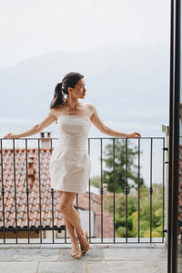 Harper Lavoir Organic Cotton Strapless Mini Dress in Ivory
