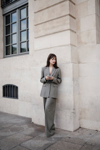 Harper Lavoir merino wool wide leg trousers sustainable luxury